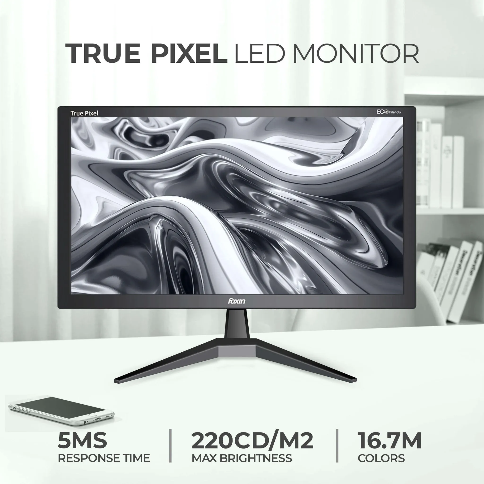 Foxin LED Monitor 19.5" HD 60Hz with HDMI | VGA (FM1950) view 2